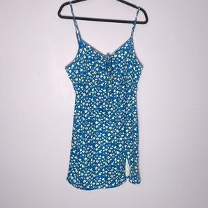 3/10$ Blue small flower floral tank dress